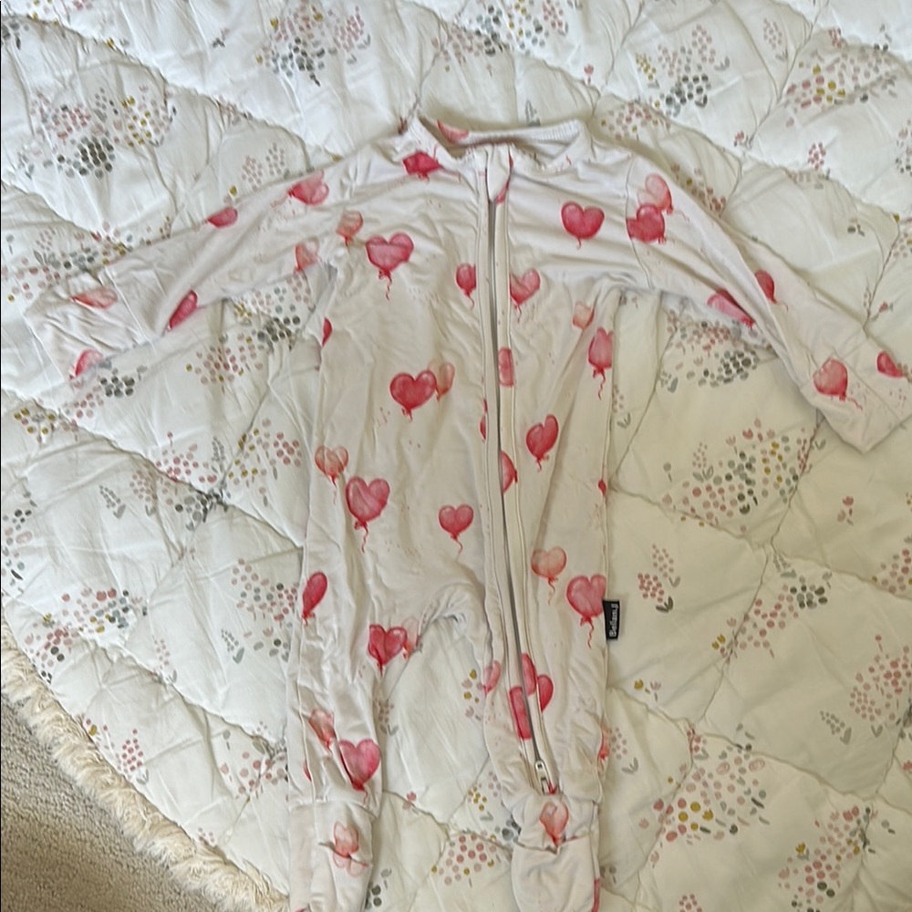 Belan.J Pink Heart Baby Onesie